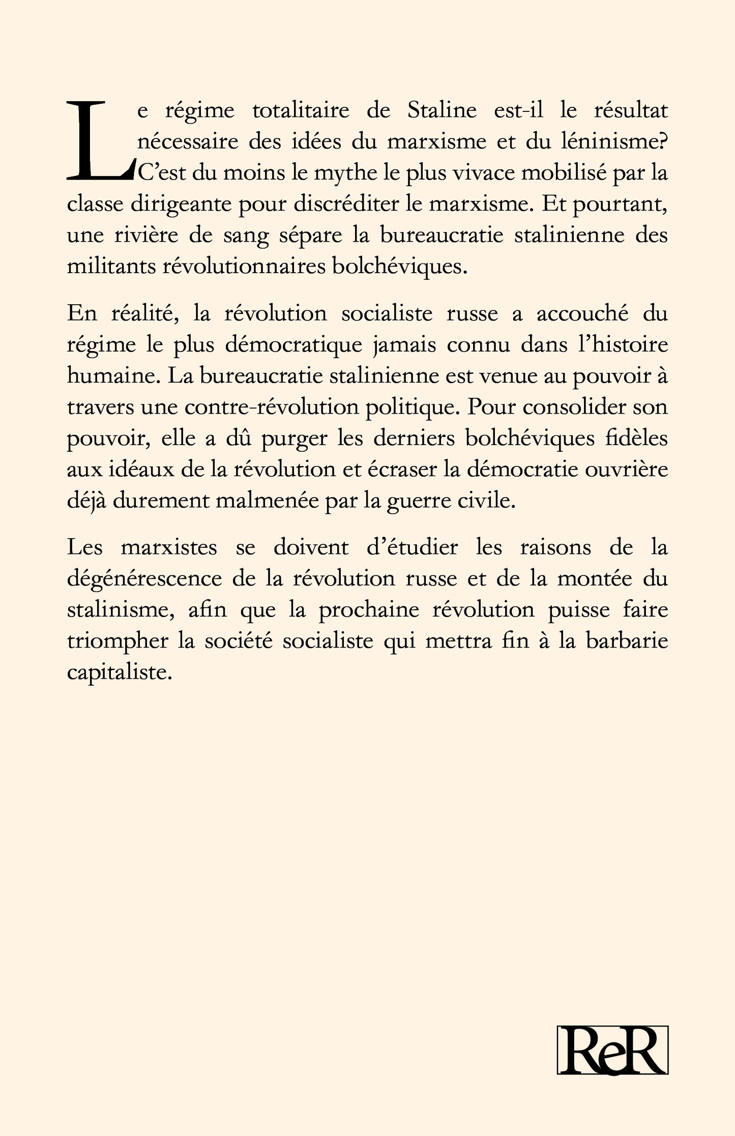 La montée du stalinisme et la dégénérescence de l'Union soviétique