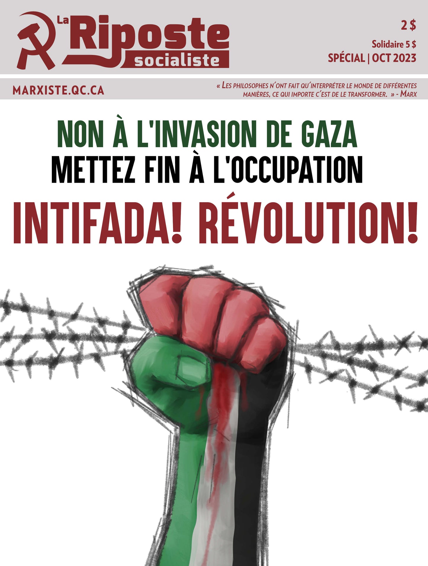 La Riposte socialiste No85 SPÉCIAL PALESTINE – Oct 2023