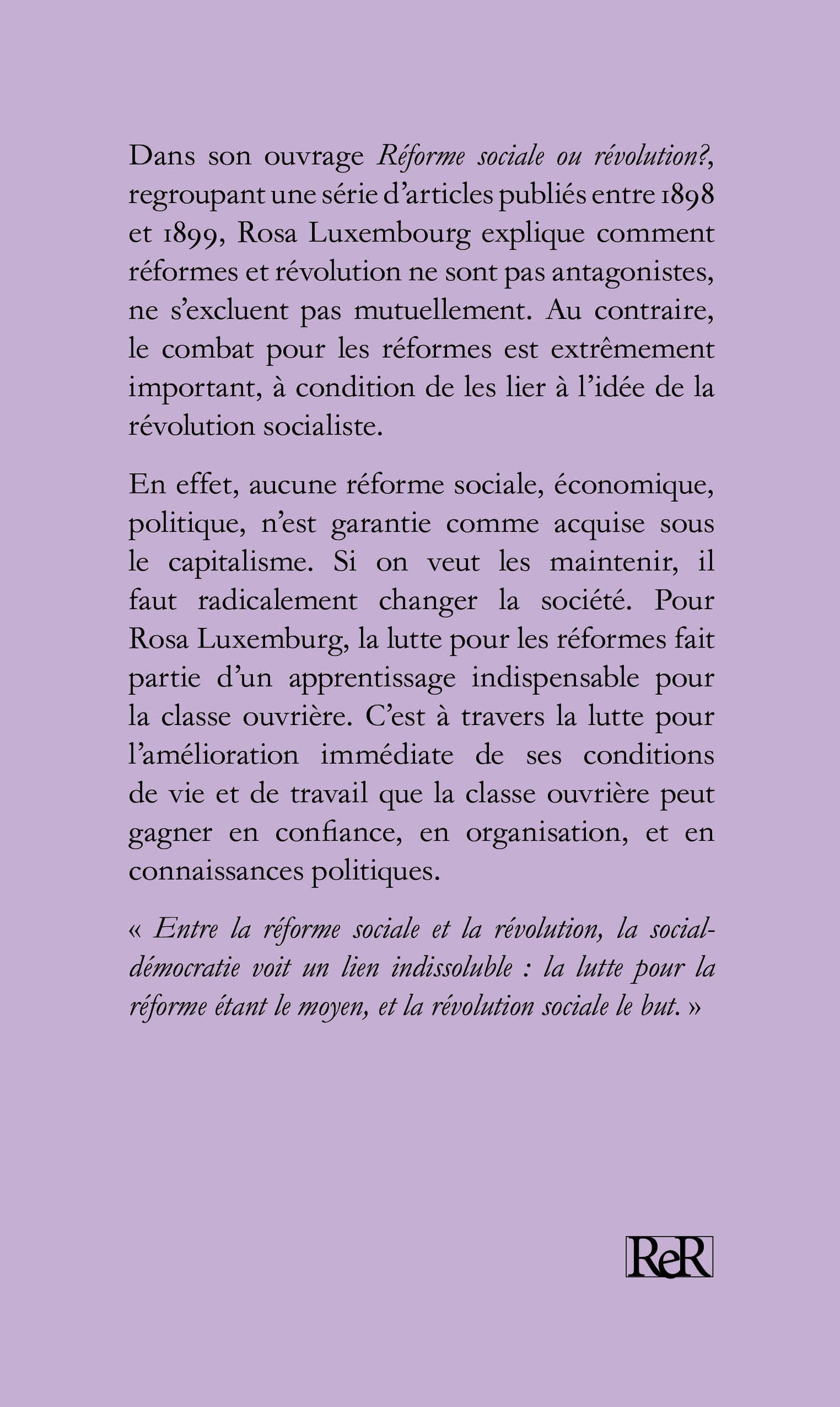 Réforme sociale ou révolution?