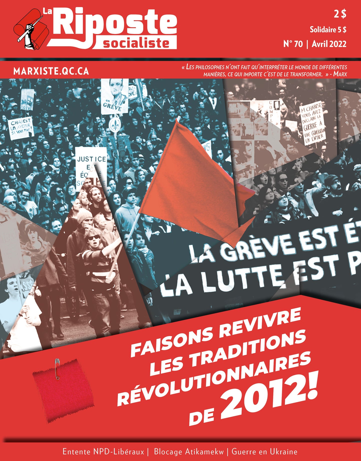 La Riposte socialiste No70 – Avril 2022